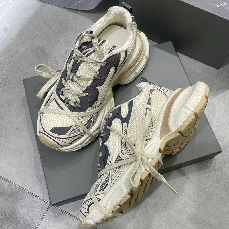 Women's Thick Sole Height Increasing Retro Distressed Sneakers