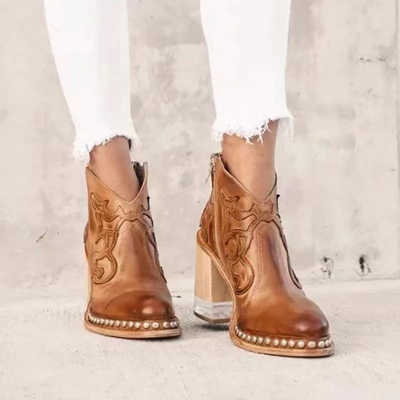 Women's Vintage Crystal Transparent High Fashion Plus Boots