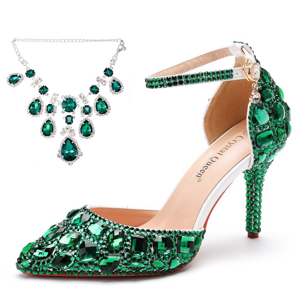 Plus Size Tassel Rhinestone Wedding Stiletto Sandals