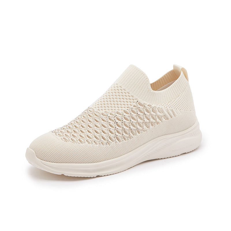 Women's Summer Flying Woven Breathable Mesh Slip-on Sneakers