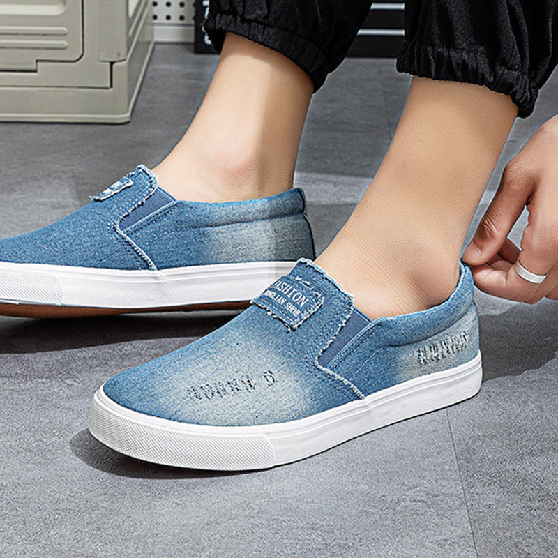 Men's Spring Slip-on Breathable Old Cloth Lazy Canvas Shoes