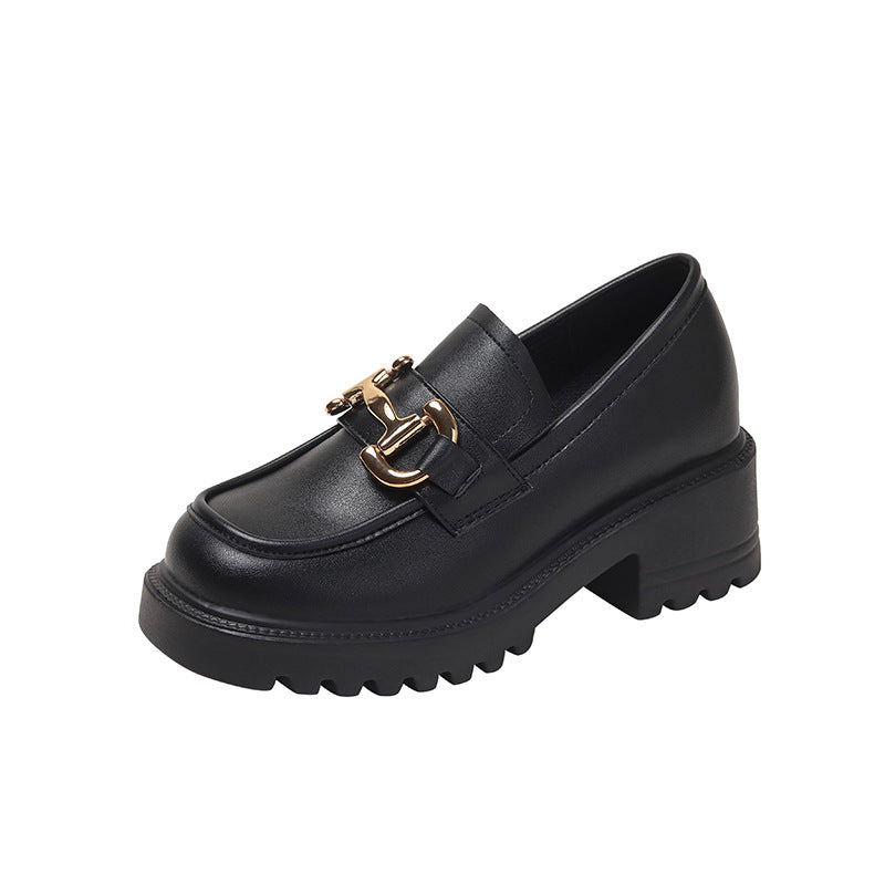Women's Height Increasing Insole Chunky Platform Slip-on Loafers