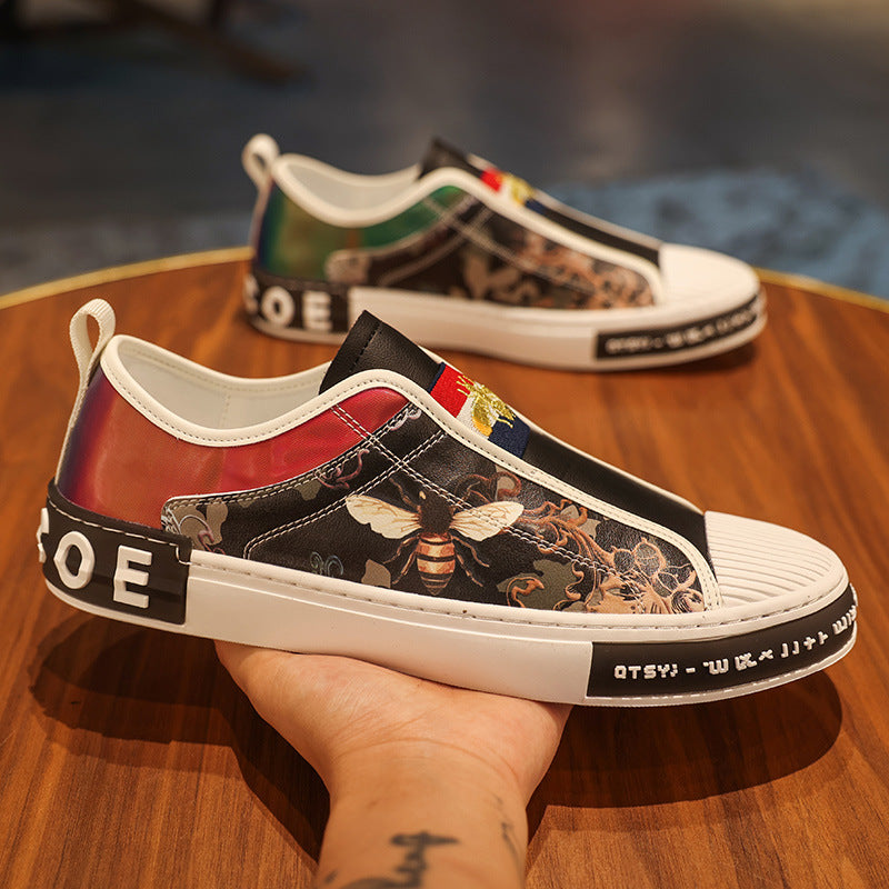 Men's Fashion Summer Breathable Skateboard Trendy White Sneakers