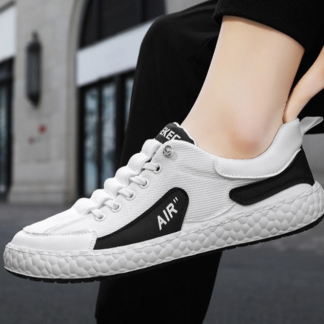 Men's Summer Breathable Fashion Mesh White Comfortable Soft Bottom Low Casual Shoes