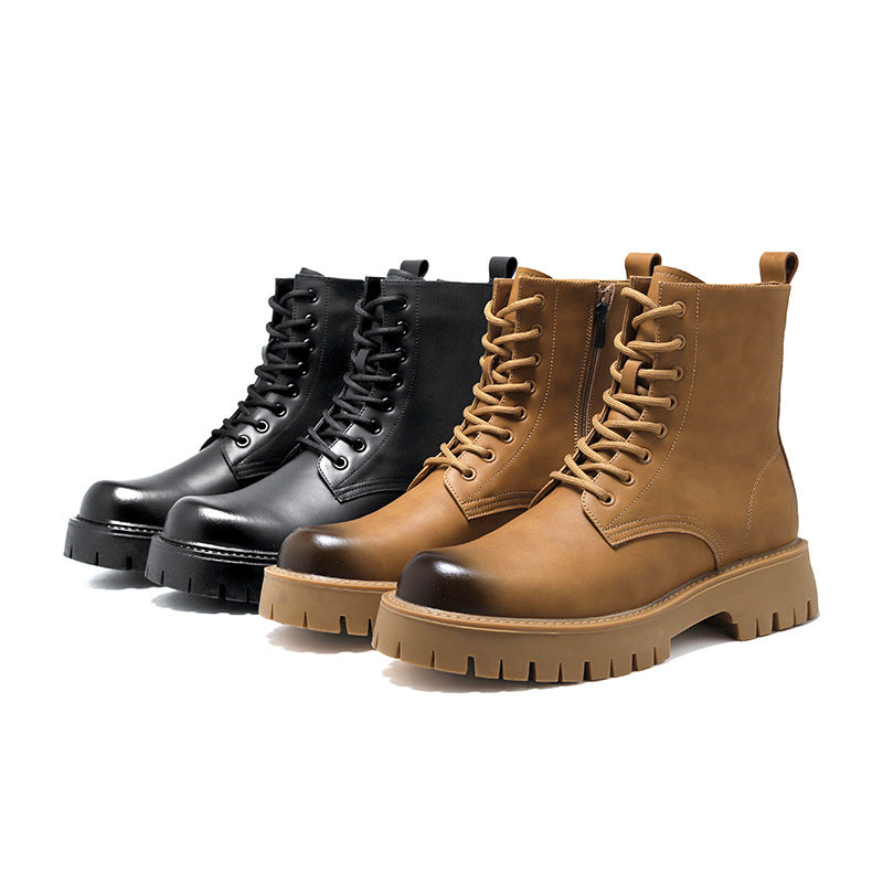 Men's British High Top Length Zipper Big Boots