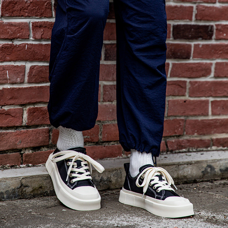 Men's Summer Breathable Fashionable Platform Height Increasing Canvas Shoes