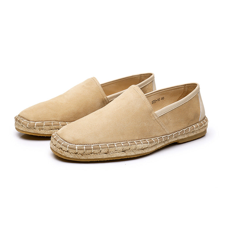 Men's Sheepskin Fisherman Flat Leisure Slip On Leather Shoes