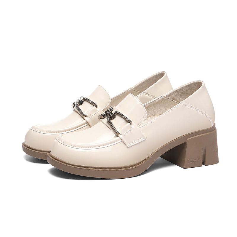Women's Soft Patent Spring British Style Slip-on Loafers