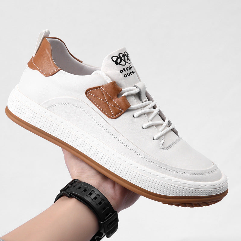 Men's Top Layer Cowhide Clown Breathable Shock Casual Shoes