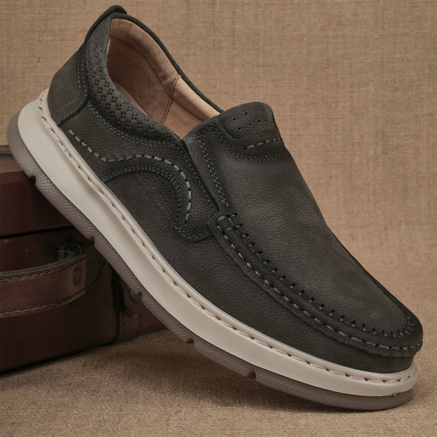 Men's Genuine Business First Layer Cowhide British Loafers