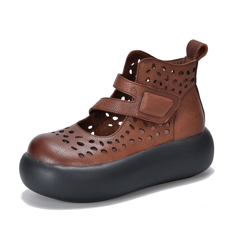 Women's Price Round Head Hole Roman Platform Sandals