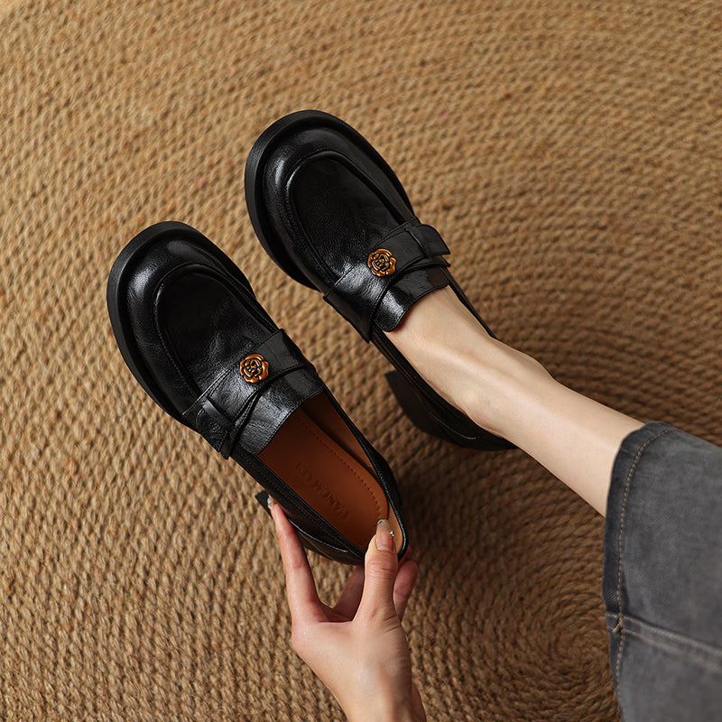 Women's Slip-on High Pumps Genuine Soft Bottom Loafers