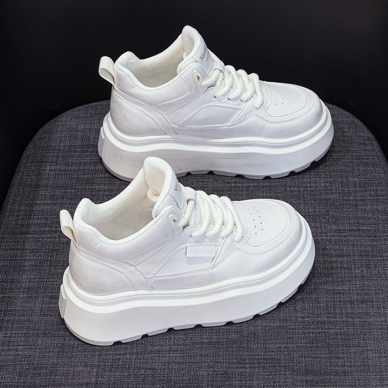Women's Thick Bottom Best-selling White Spring Elevator Casual Shoes
