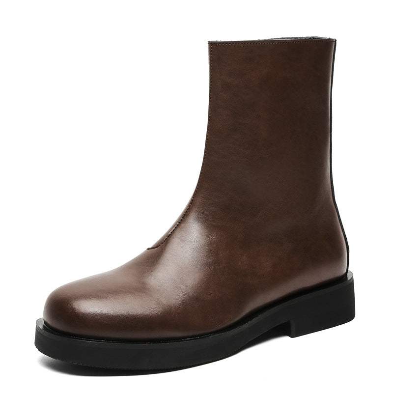 Men's Chelsea British Style Square Toe Booties Boots