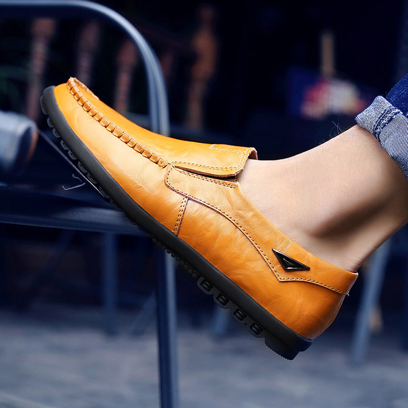 Men's Summer Plus Size Genuine Cowhide One Casual Shoes