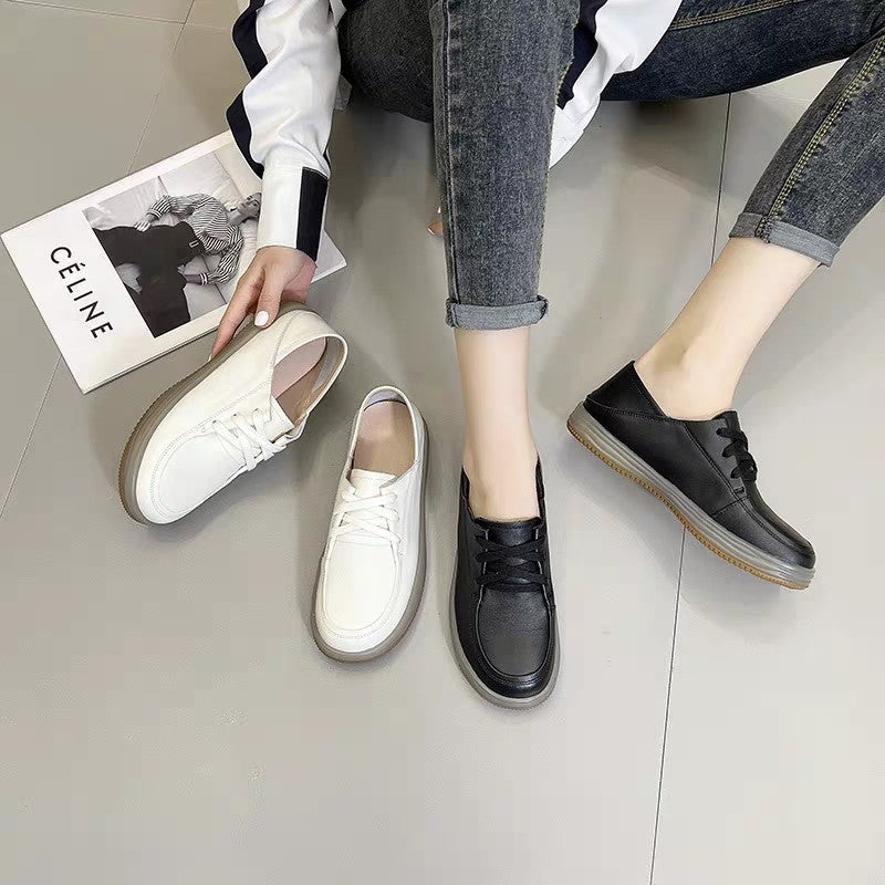 Women's Knock Comfortable First Layer Cowhide Easy Loafers