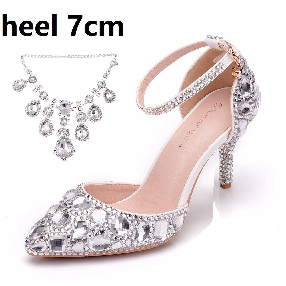 Plus Size Tassel Rhinestone Wedding Stiletto Sandals