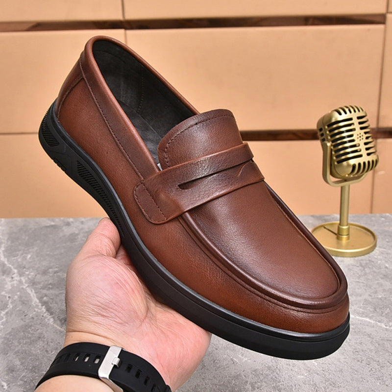 Men's Flat Peas British Style Fashion Slip-on Leather Shoes