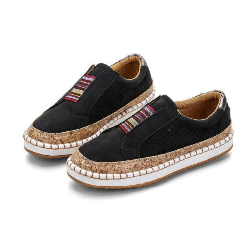 Women's Summer Flat Ribbon Slip-on Color Matching Casual Shoes