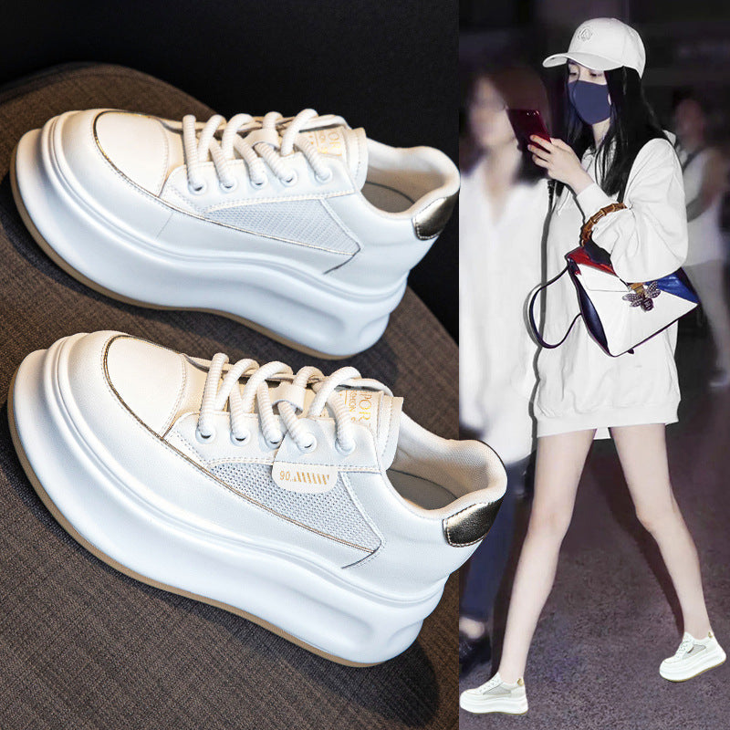 Women's Hidden White Summer Mesh Breathable Leisure Casual Shoes