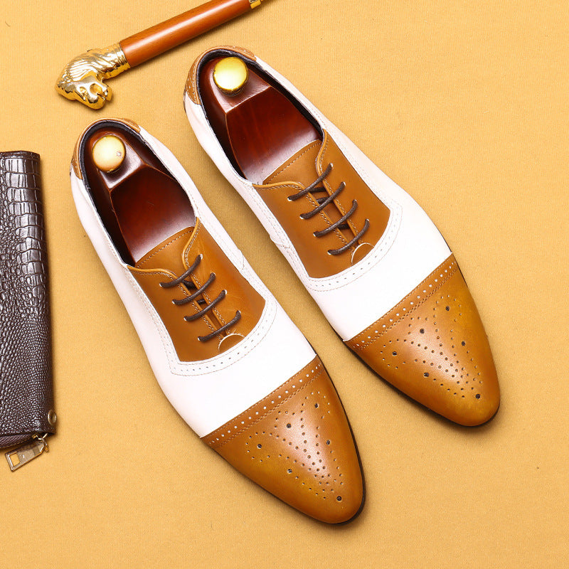 Men's Suit Business Formal Wear Genuine Studio Leather Shoes