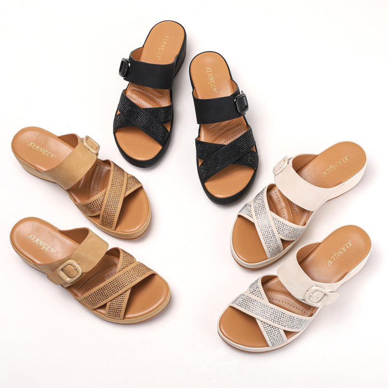 Women's Bohemian Platform Soft Bottom Outdoor Fashion Slippers