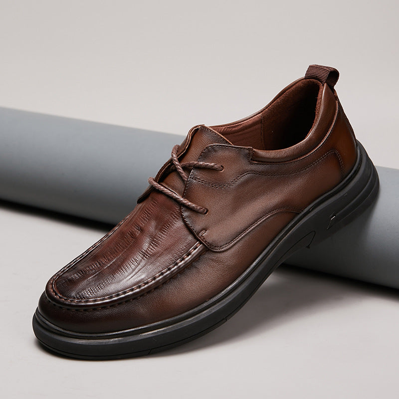Men's Super Soft Top Layer Cowhide Embossed Leather Shoes