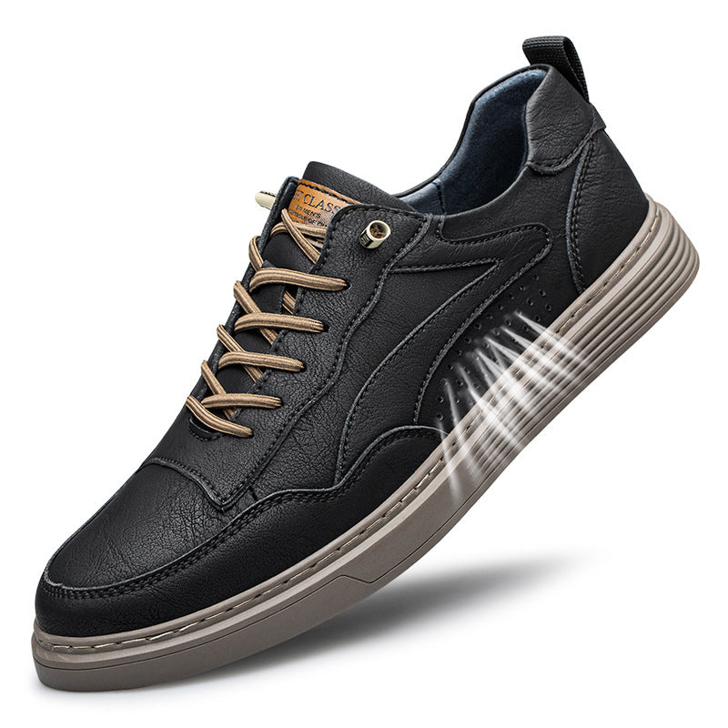 Men's Summer Plus Size Board Cowhide Business Sneakers