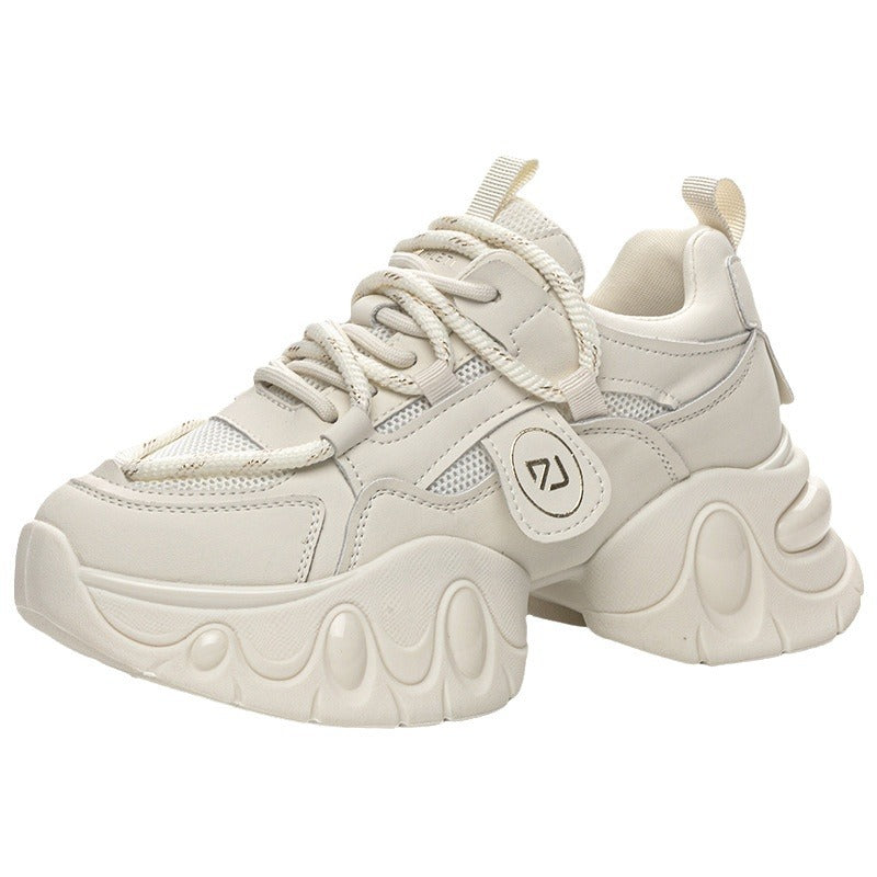 Women's Small Platform Dad Genuine Spring Mesh Casual Shoes