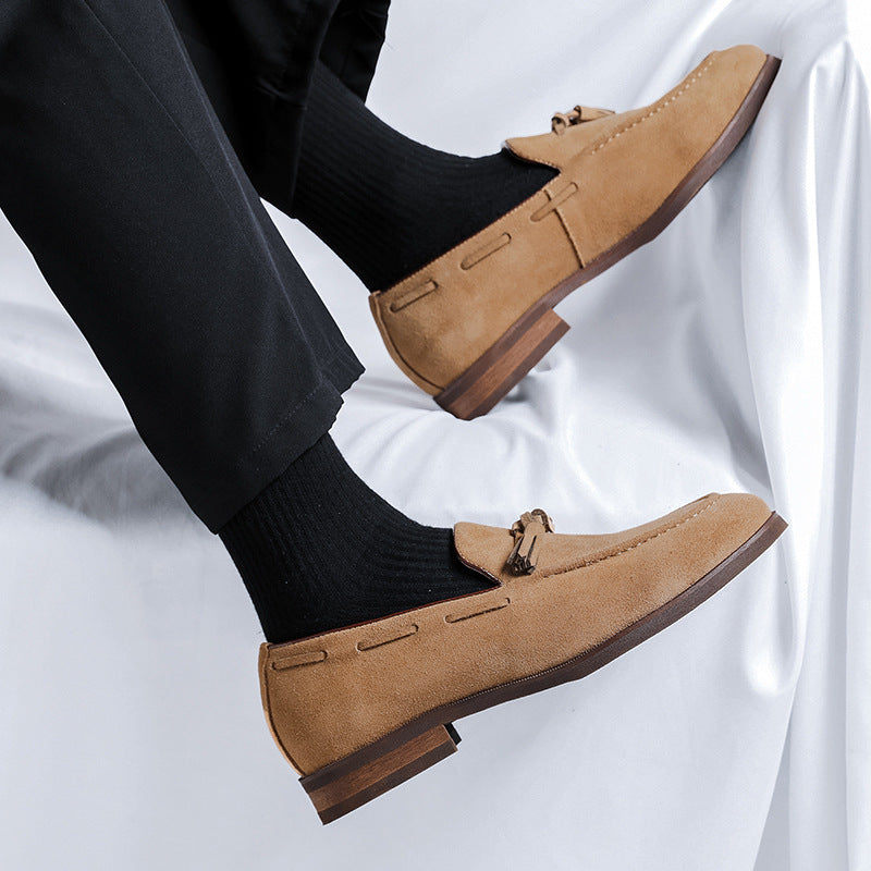 Men's British Breathable Hair Stylist Style Fringed Leather Shoes