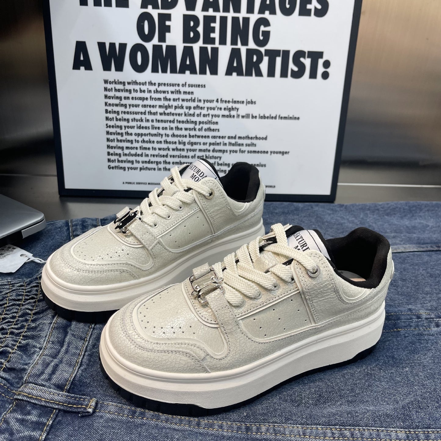 Women's Retro Spring Versatile Cracked Genuine Thick Casual Shoes