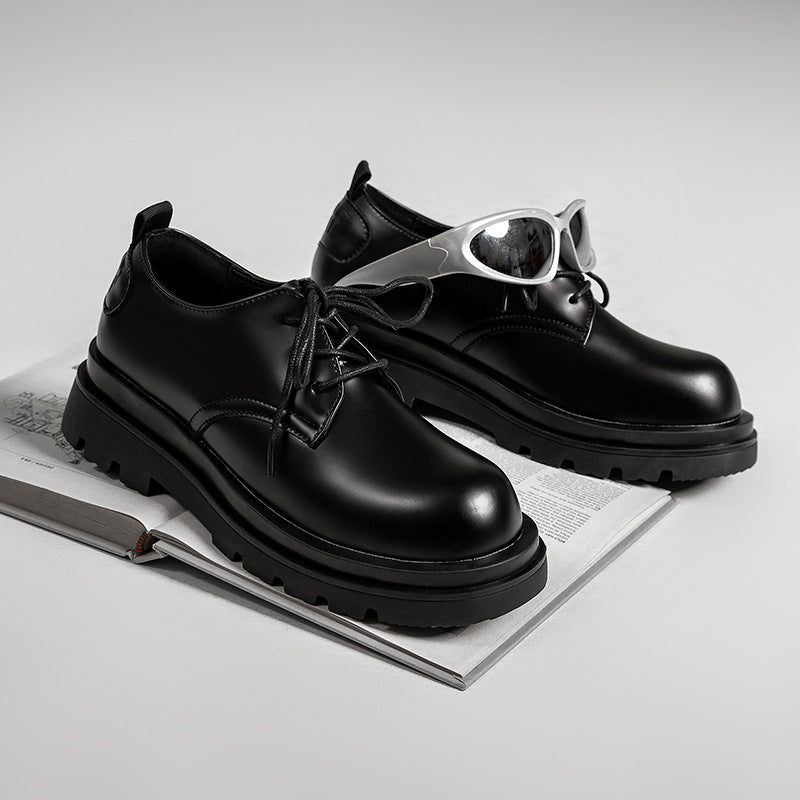 Men's British Style Black Business Formal Big Leather Shoes