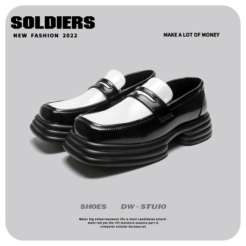 Men's Square Toe Authentic Trendy Slip-on Platform Casual Shoes