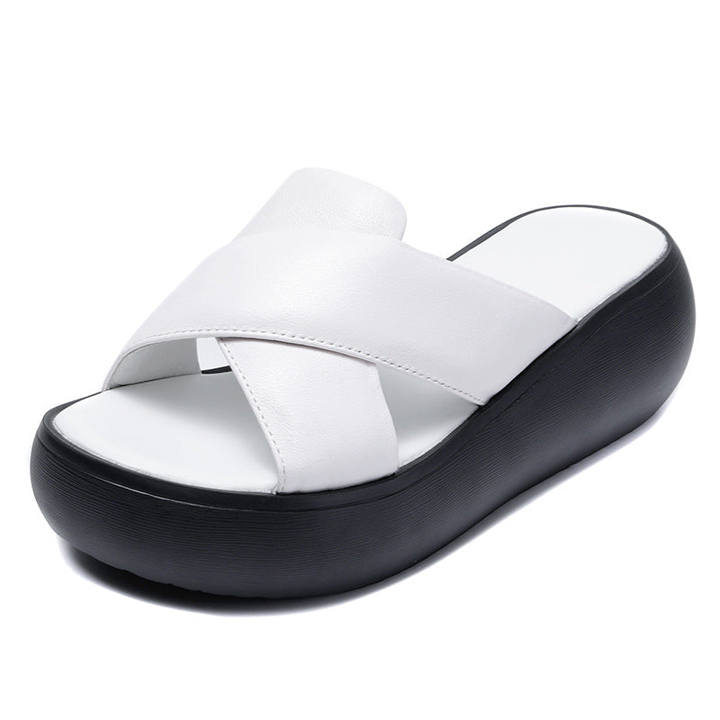 Women's Summer Genuine Thick-soled Flip-flops Simple First Slippers