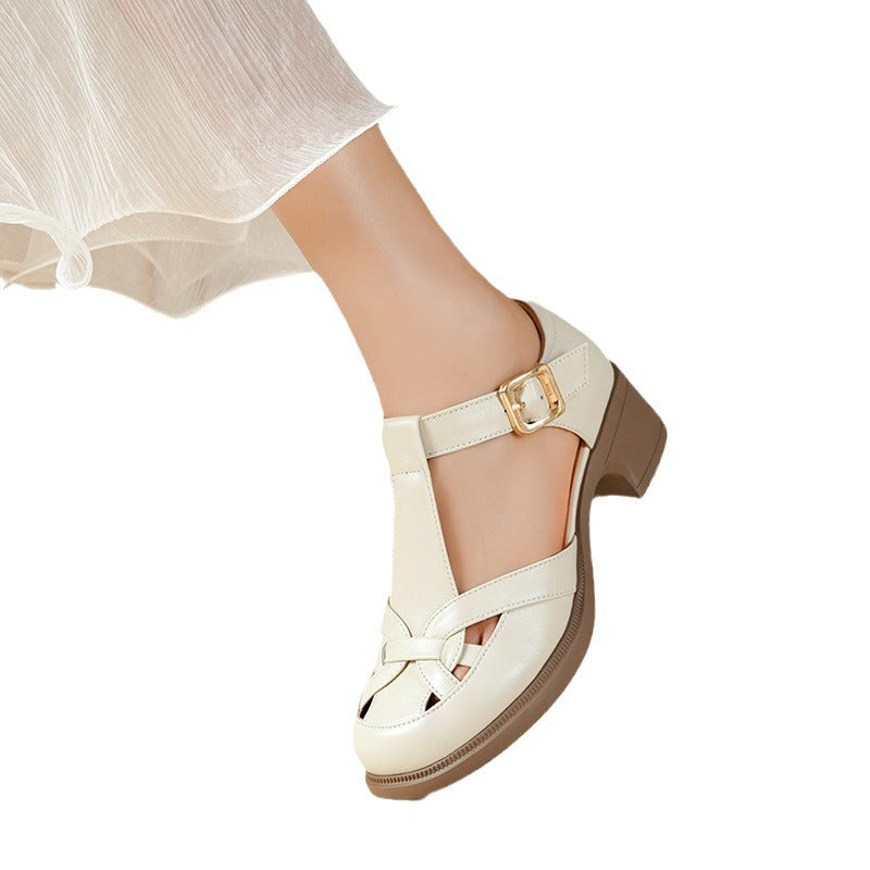 Women's Style Closed Toe Summer Woven Thick Soft Bottom Sandals