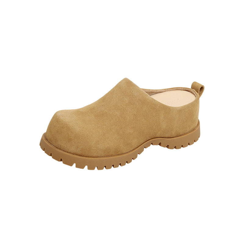Retro All-inclusive Thick Bottom Female Slip-on Lofter Height Casual Shoes