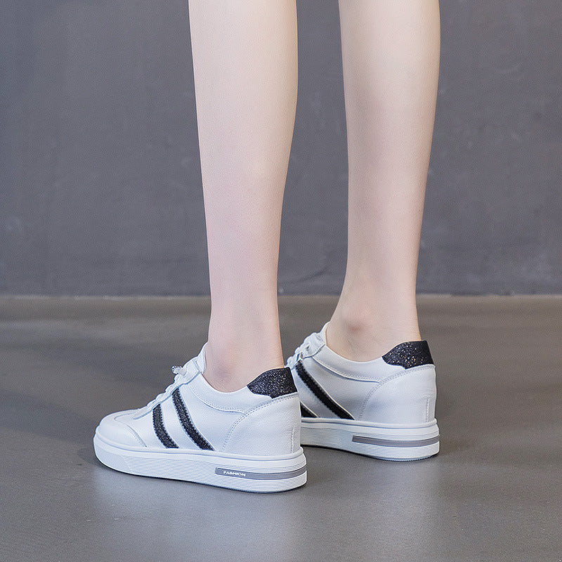 Women's & Men's Invisible Elevated White Simple Trendy Height Men's Shoes