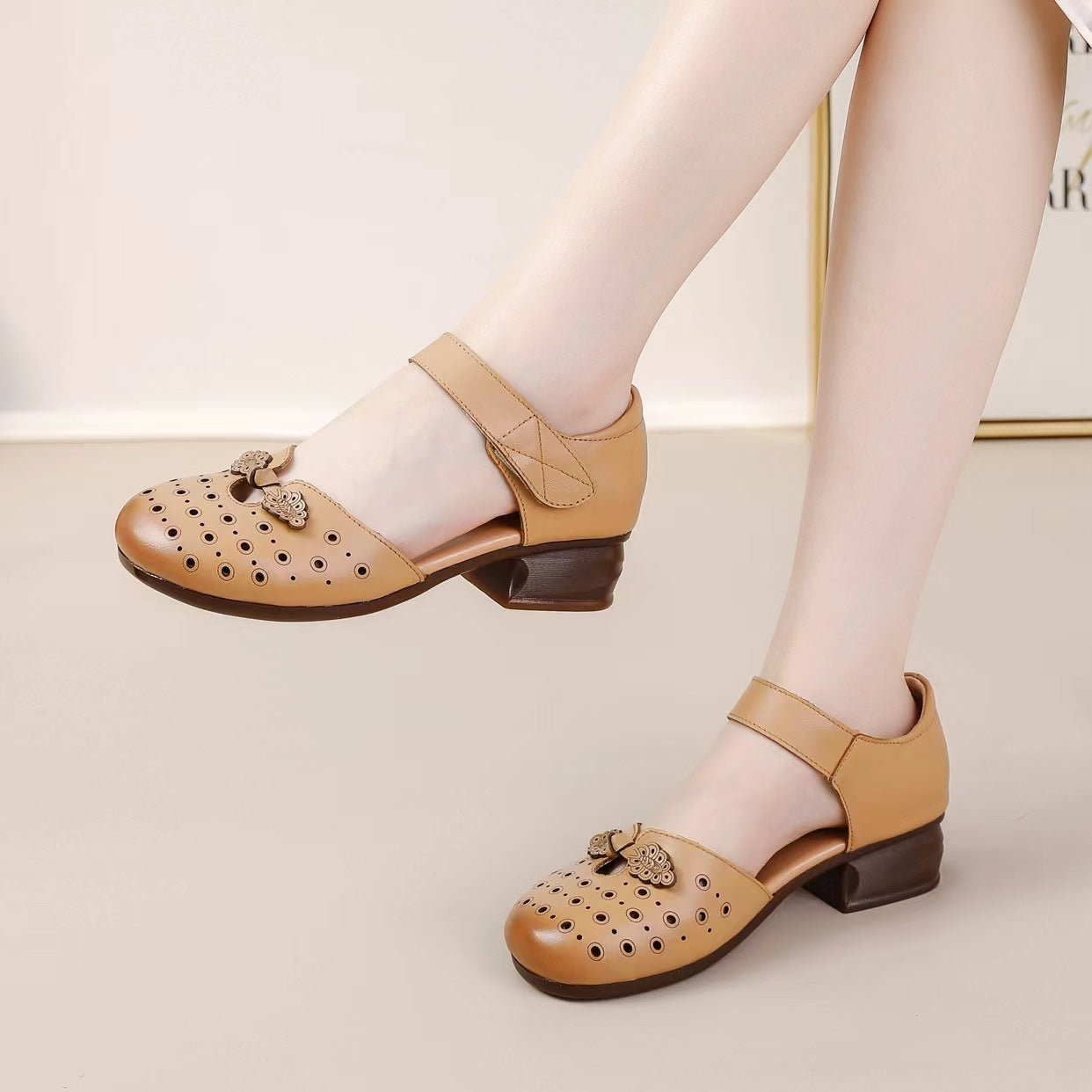 Women's & Men's Chunky Summer Soft Bottom Comfortable Hollow Heels