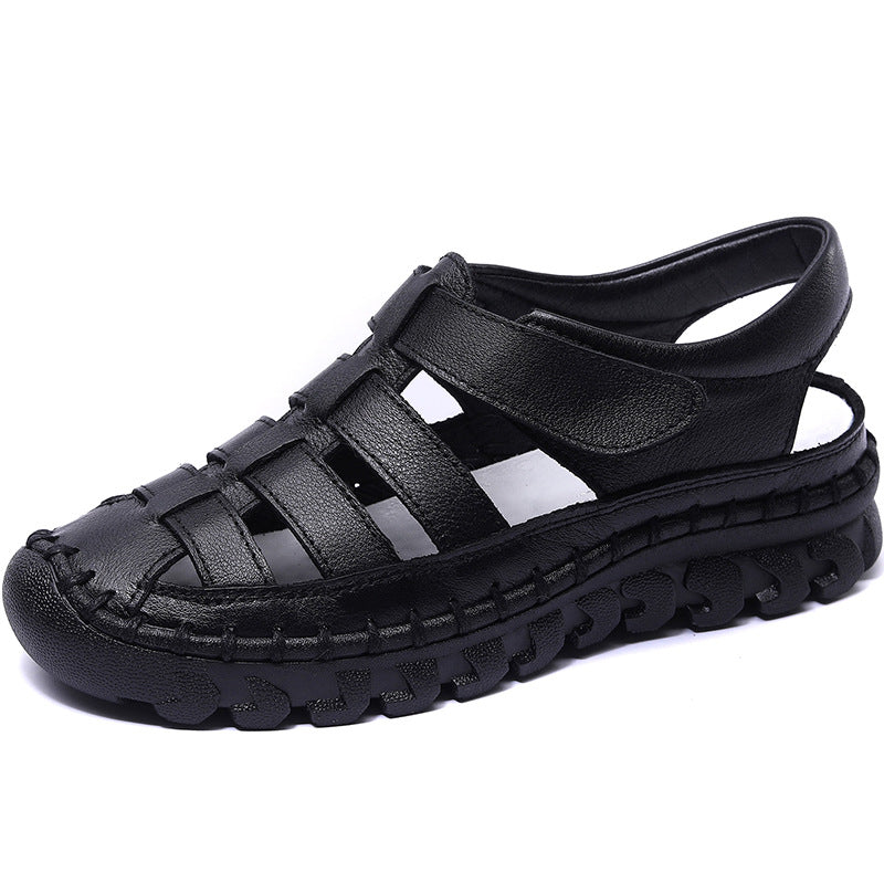 Women's Flat Low Cut Round Head Solid Color Genuine Versatile Casual Shoes