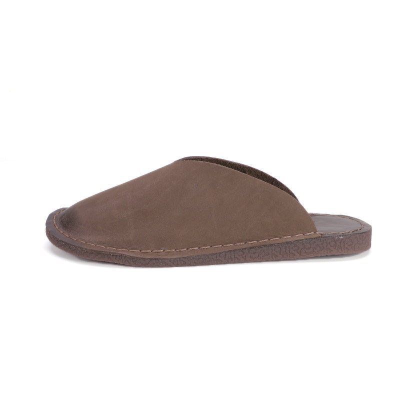 Women's Retro Closed Toe Travel Wear Flat Frosted Sandals