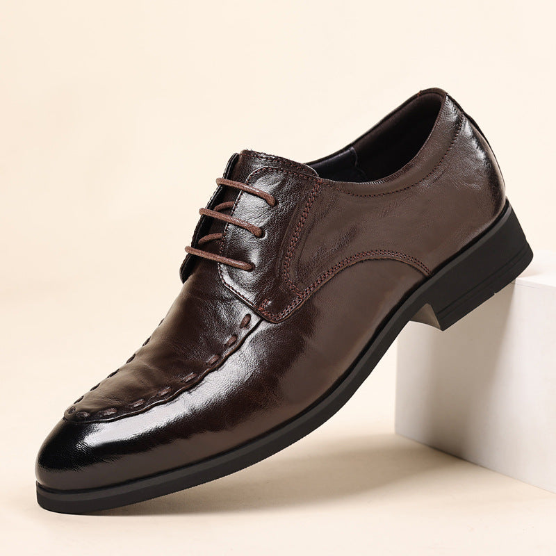 Men's Genuine Sheepskin Soft Bottom Formal Wear Leather Shoes