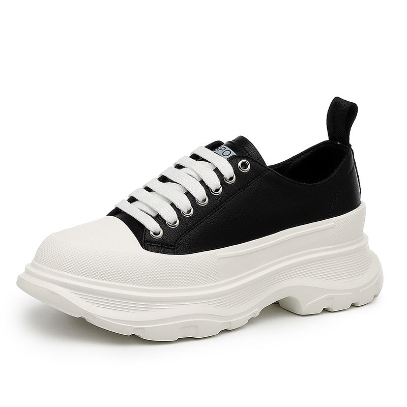 Women's Stable Mcqueen Genuine Platform White Spring Small Women's Sports Shoes