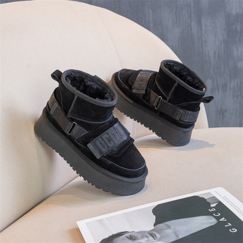 Genuine Platform Female Winter Thickened Veet Snow Boots
