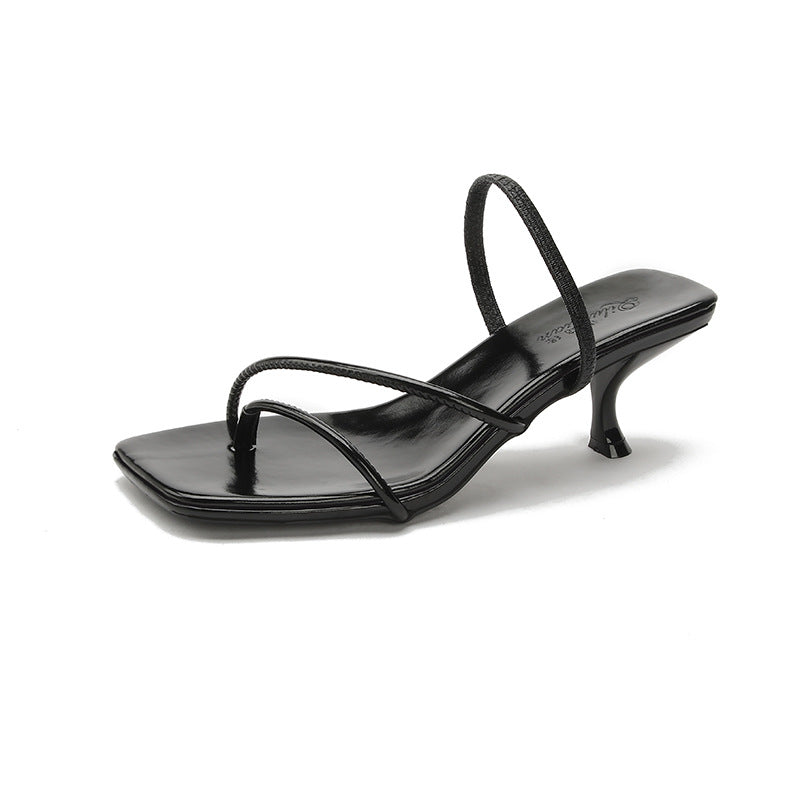 Stiletto Strap Square Toe High Summer Heels