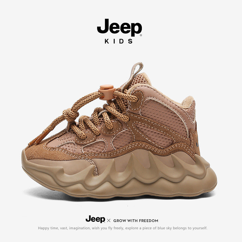 Children's Jeep Boy Winter Fleece Lining Insulated Two Kid's Sneakers