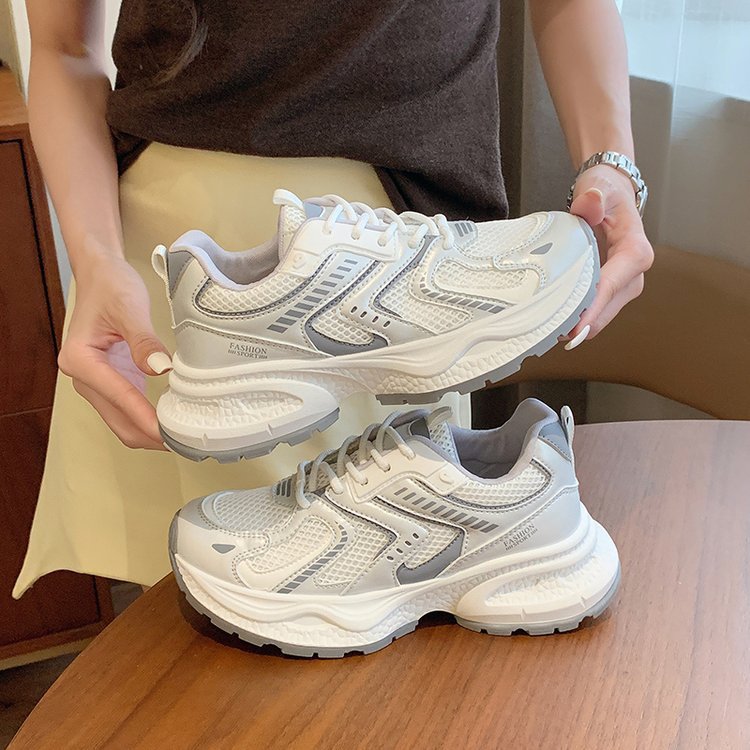 Women's Riding Popcorn Platform Dad Spring Mesh Sneakers
