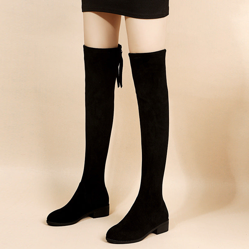 Women's Over The Knee Korean Chunky Pointed Toe Boots