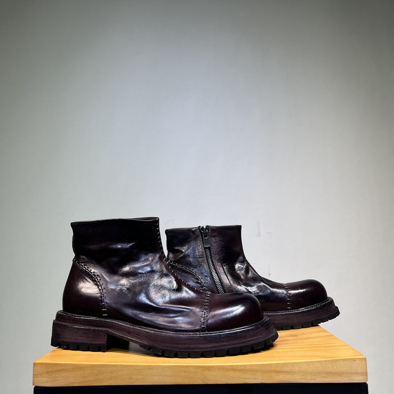 Men's Martin Thick Bottom Distressed Retro Platform Boots