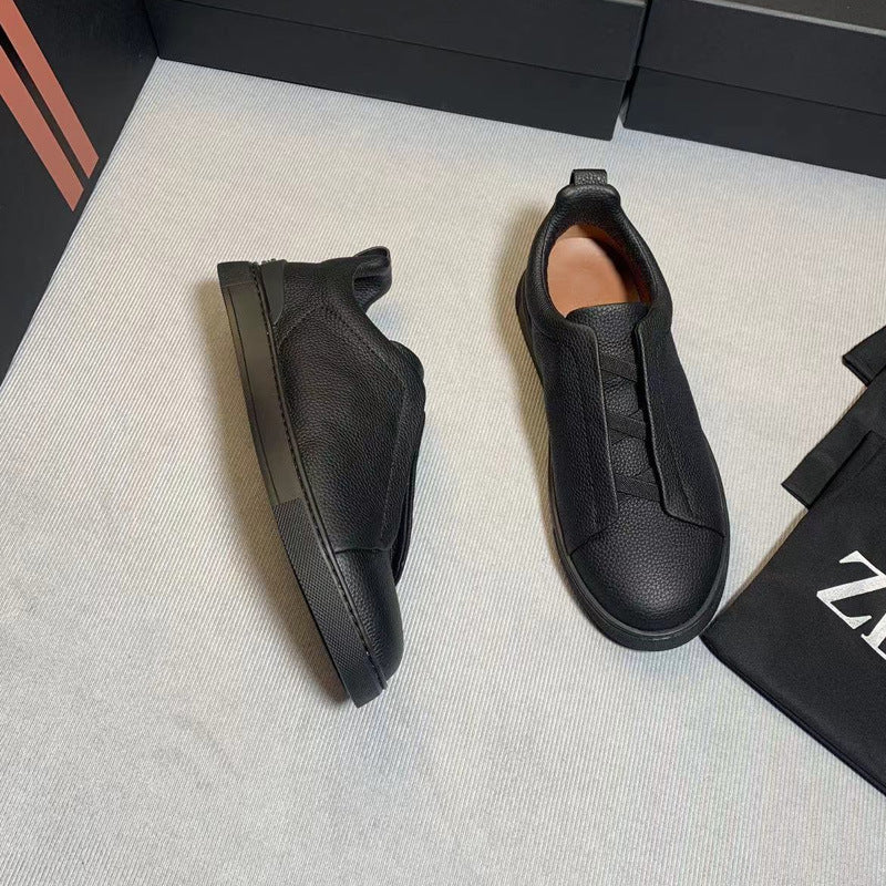 Men's Store Slip-on First Layer Cowhide Sports Sneakers