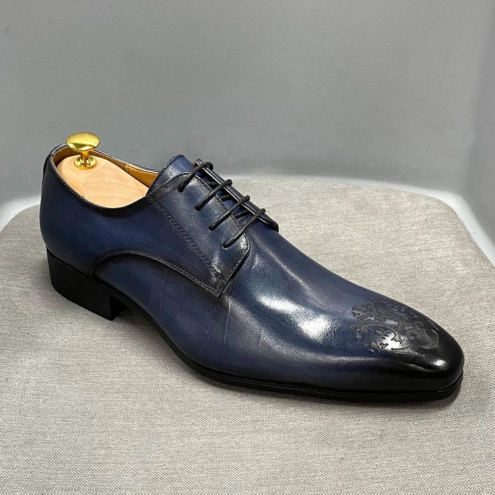 Men's Business Formal Wear Derby Genuine Fashion Leather Shoes